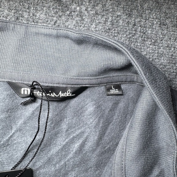 Travis Mathew Newport 1/4 Zip Fleece Mens Large Shade Gray Golf Embroidered NEW - Picture 7 of 14
